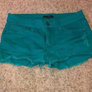 Forever 21 green denim shorts